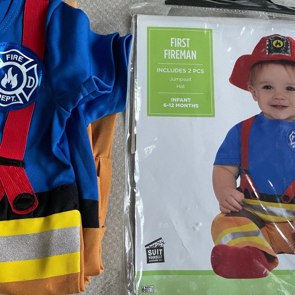 Infant Fireman Costume size 6-12 months!